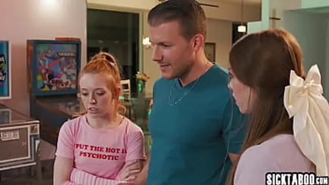 Petite redhead Madi Collins and hot perfect ass babe Myra Moans gets fucked