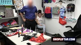Blonde babe got busted and gangbanged by mall security for pilfering pornography