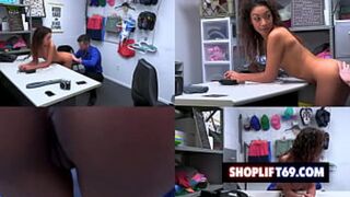 Sarah Lace gets her twat and bum nailed by the mall cop