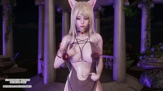 Watch unclothed anime Jisoo Ahri dance League Legends with feral fervor