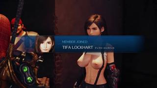 Dirty maid gets serviced by horny🥵 summoners while showing off her massive FF7R-inspired implants