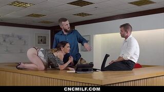 Lusty Receptionist Getting Pleasured By Colleague In Work Hours - Censored MILF Action