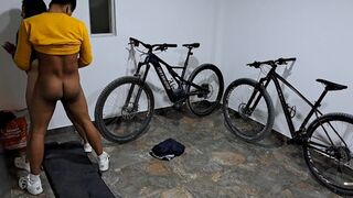 Stepcousin's sloppy blowjobs lead to garage sex escapades, climaxing with wall-bound pounding