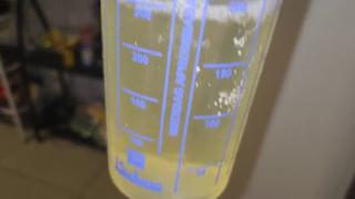 Quaffing 240ml of chilled urine till belly overfloweth