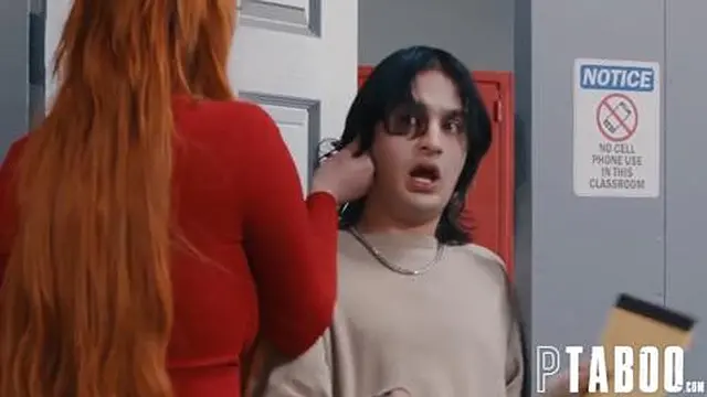 Siri Dahl and Lauren Phillips seduce boyfriend Elias in classroom threesome!