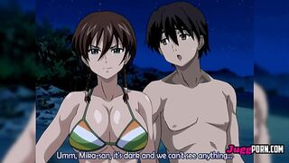 A sexy blonde seduces a resort employee to fuck on the beach at night - UNCENSORED HENTAI