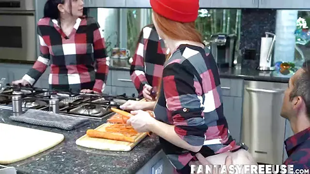 Teen Serena Hill brings her best friend Violet Spice to meet her kinky step 