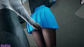 Hot teacher gets fucked in the bathroom, filled with thick cum while I watch her naked and horny🥵