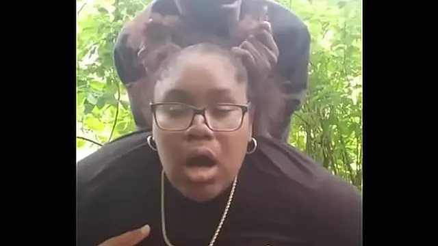 Fucking young thick big booty ebony slut out in public