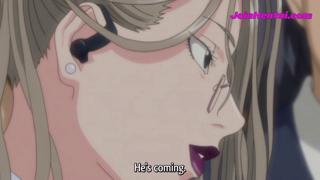 Multiple busty spies get gangbanged on a train by horny🥵 guys: hentai style