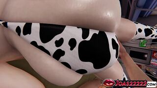 Big Tits Anime Girl in Cow Cosplay 3D Hentai in Subway - Big Ass Spanking & Whipping Until Red —  Floor Pussy Fingering with Close-Up Views Squirt