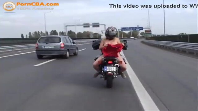 Amateur blonde with huge natural jugs flaunts her gorgeous body in public