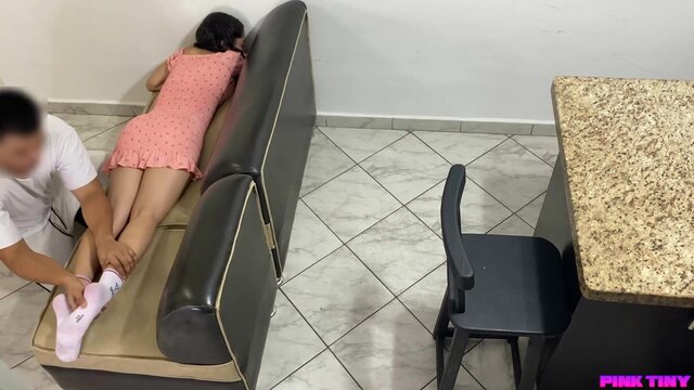 Innocent fresh gets naughty with step uncle in homemade massage trick