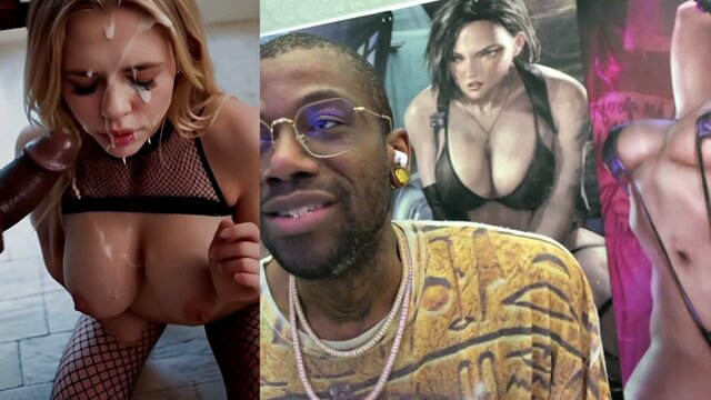 Giant-boobbed chick gets covered in jizz; petite butt-loving whore attempts