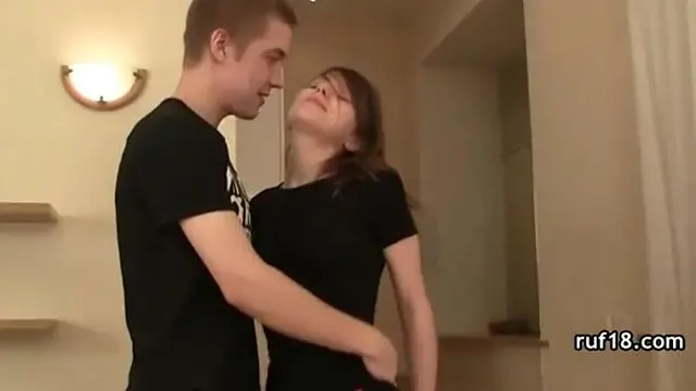 Clenching barely legal chick bound and riding in rough BDSM session