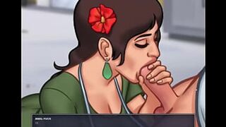 'Sensual teen Bella craves a deepthroat blowjob for pizza, followed by hardcore sex with a big cock🌭, massive tits, and a juicy ass🍑.'